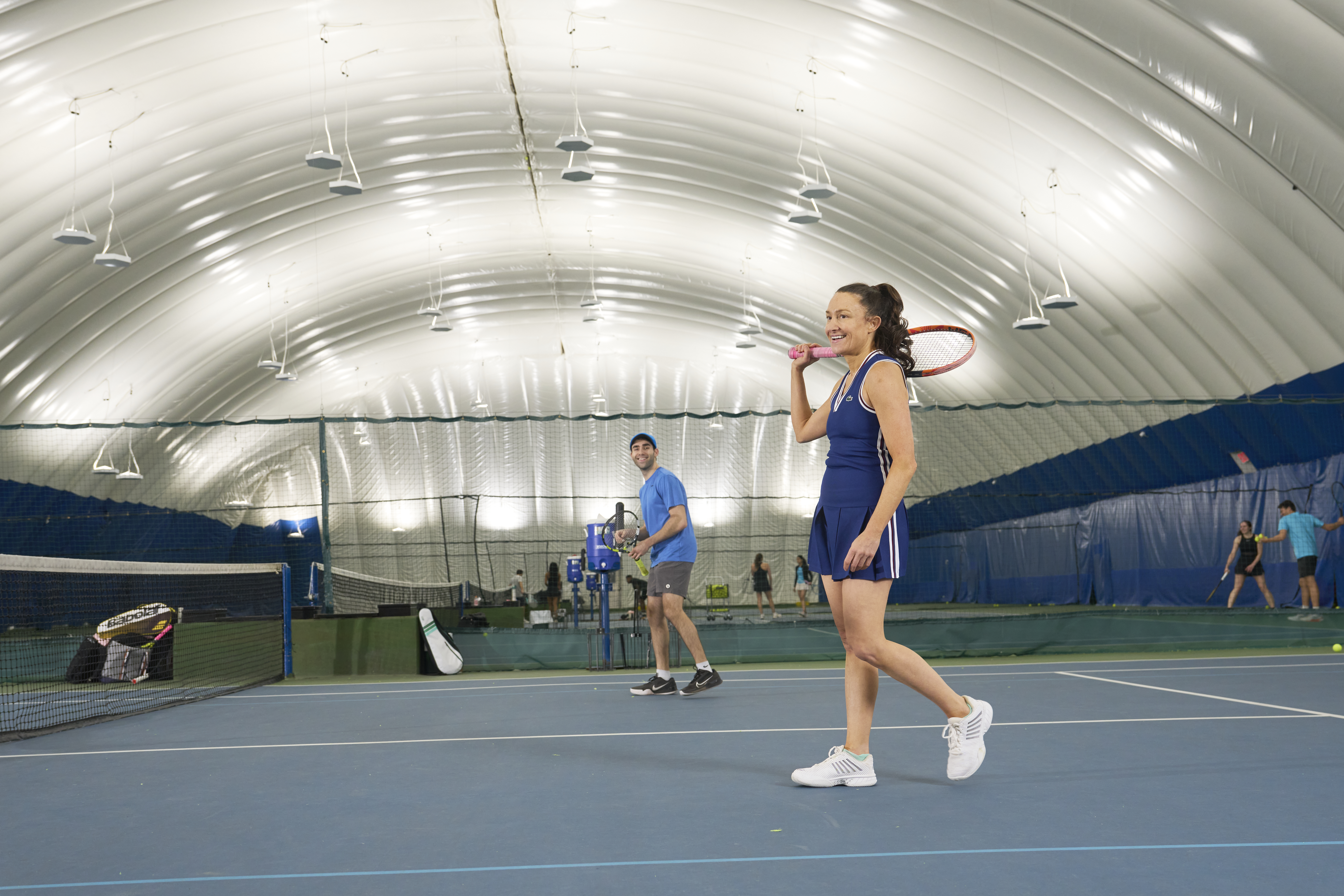 _DSC2304 (1) Tennis coaching and development pro, Tony Huber, pumping his fist excitedly during a tennis lesson.