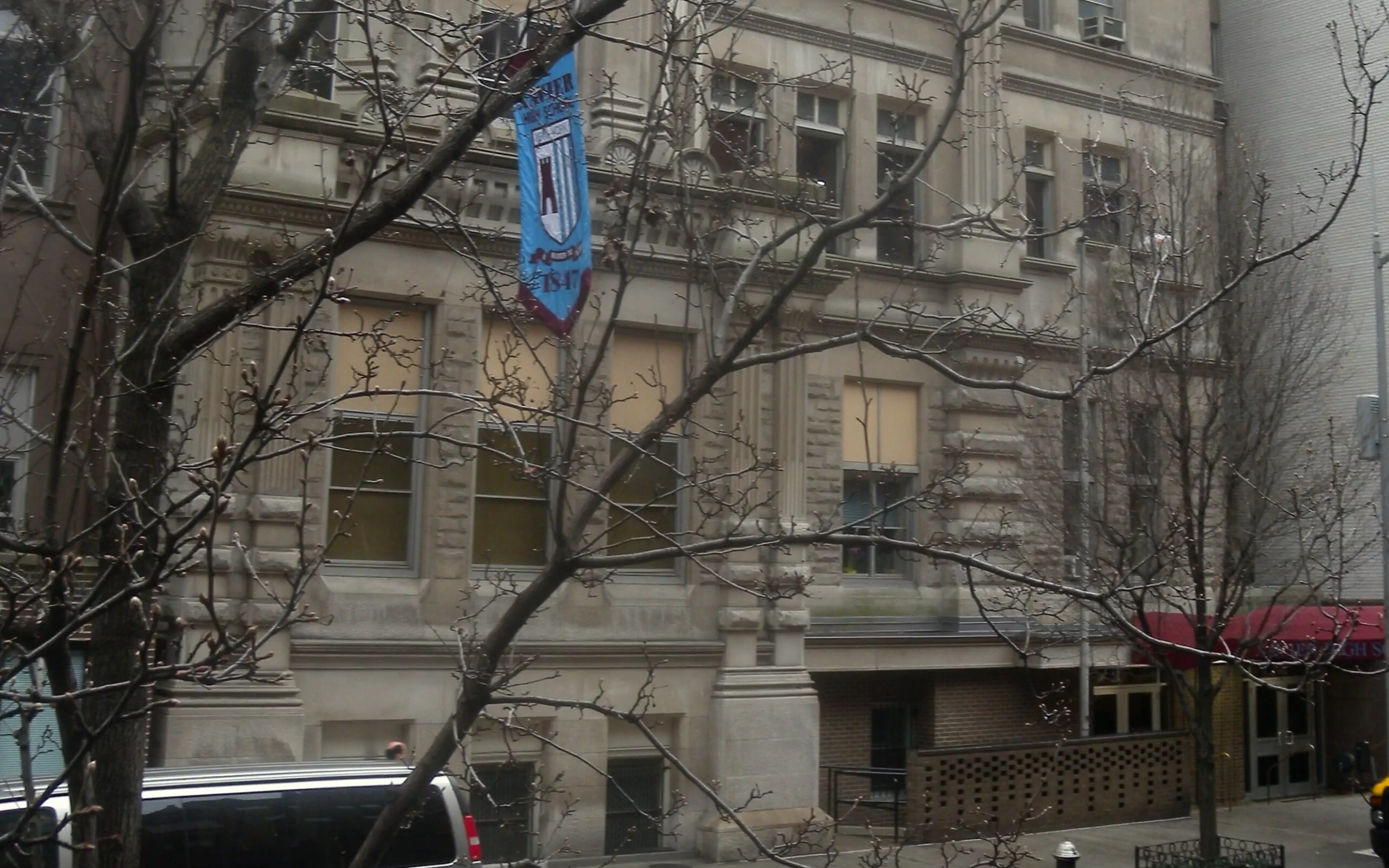 The exterior of the Xavier High School in Chelsea.